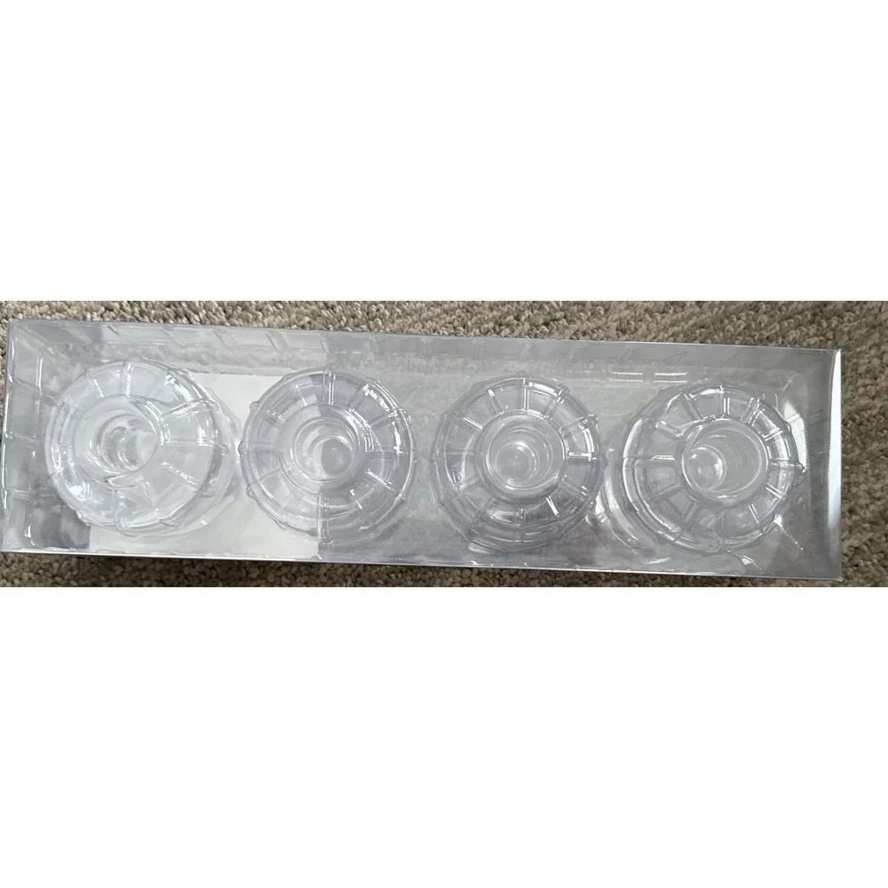 4pk Glass Taper Candle Holder Clear‎ - Room Essentials, NEW